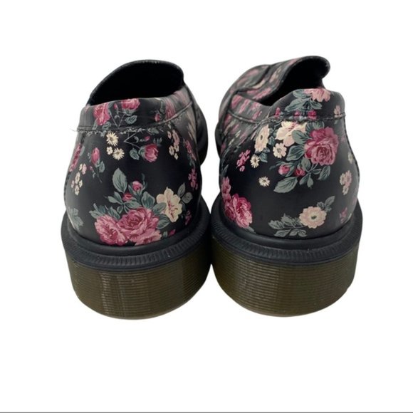 Dr. Martens Addy Slip On Loafers Floral Black Pink - Picture 3 of 5